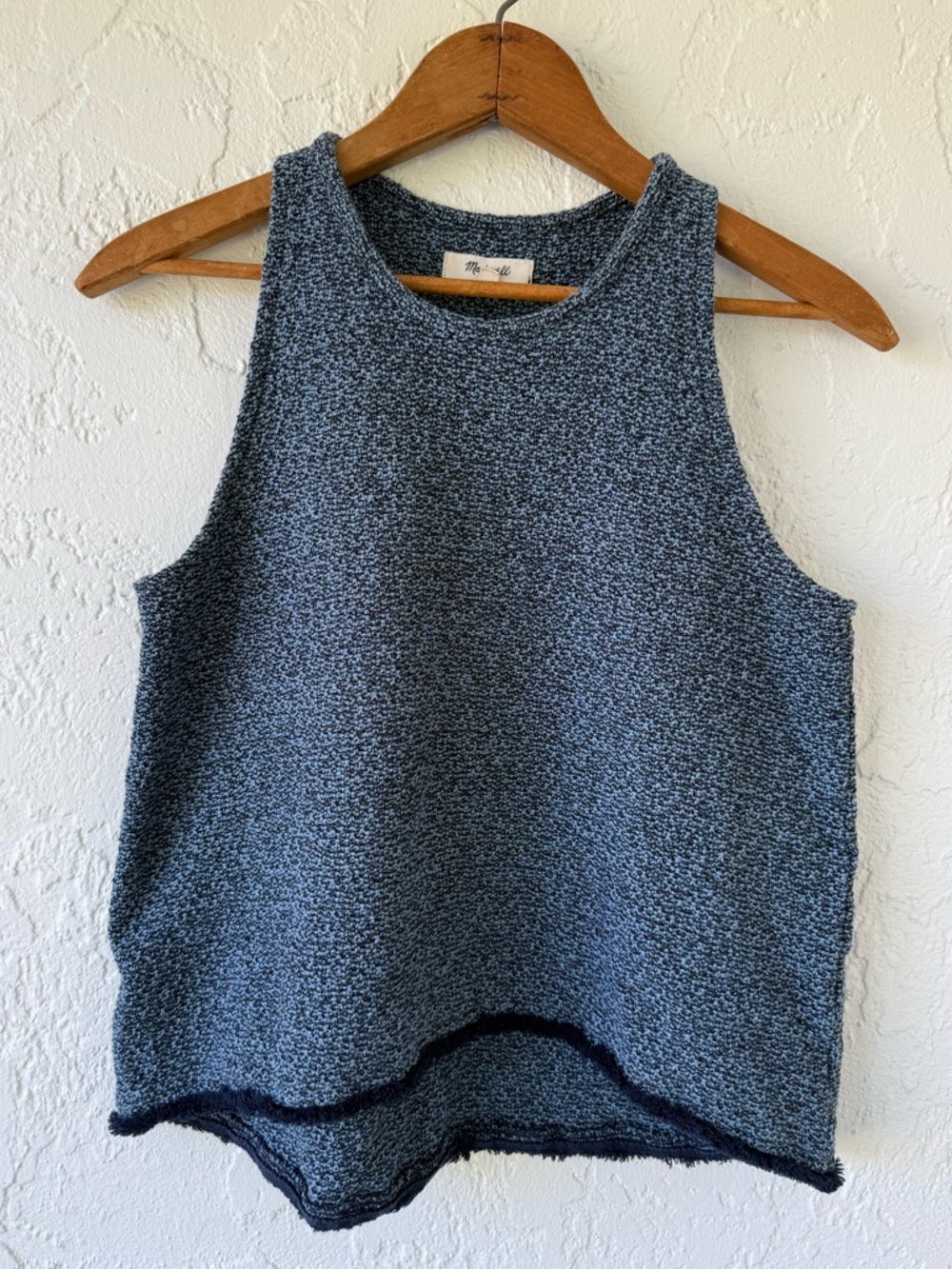 Madewell Swingy Fringe Tank Top in a textured knit fabric. Sz XS